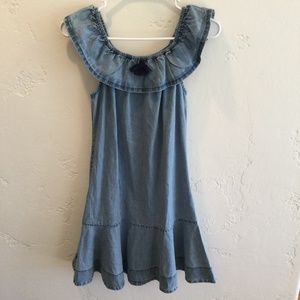 Jean dress with ruffles